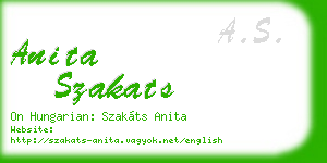 anita szakats business card