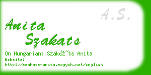 anita szakats business card